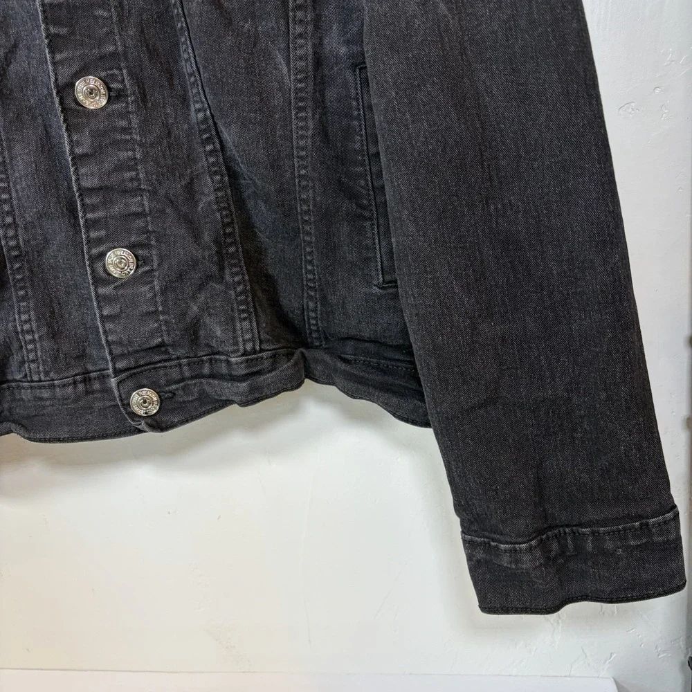 True Religion Jacket Mens XL Black‎ Denim Trucker Western Y2K Stitch Streetwear